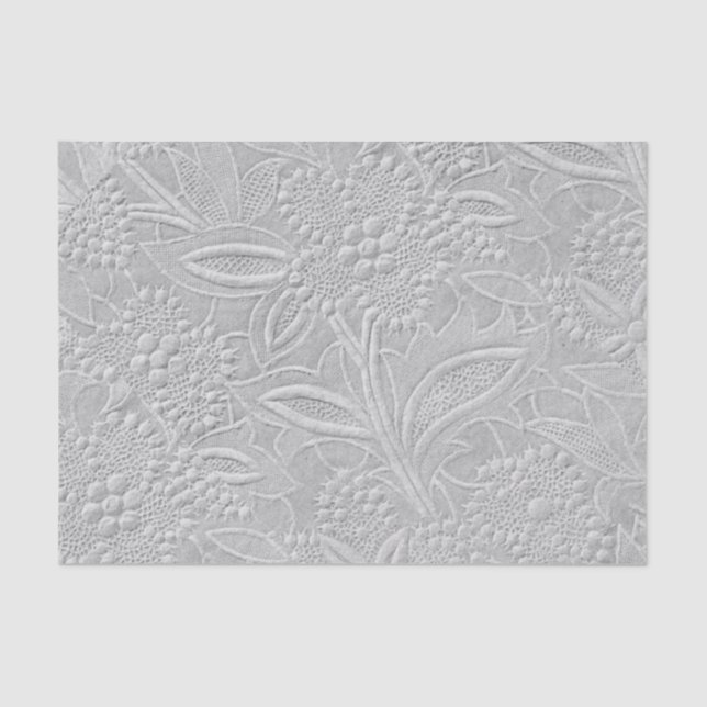 Papier Mousseline Revêtement floral gris (Recto)