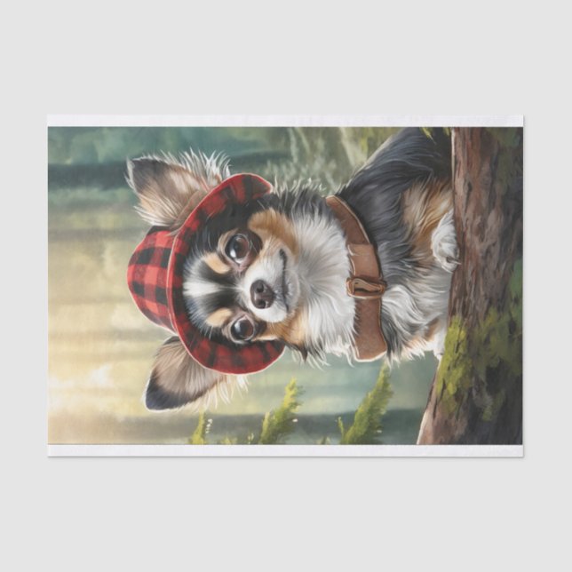 Papier Mousseline Rex le Chihuahua d'aventure, Canin de camping (Recto)