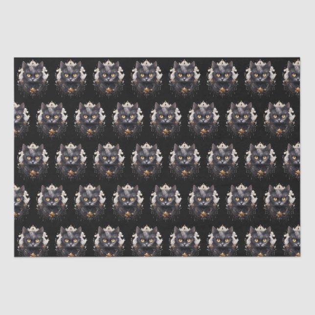 Papier Mousseline Rhinestones de chat noir de Regal Halloween Motif (Recto)