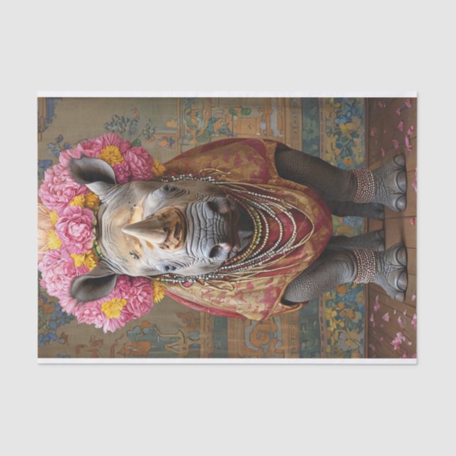 Papier Mousseline Rhino en fleurs (Recto)