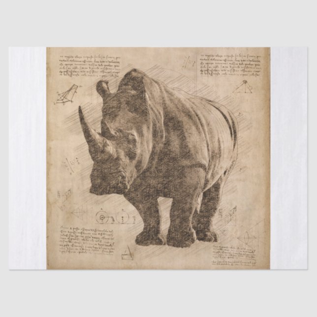 Papier Mousseline Rhinoceros vintages (Recto)