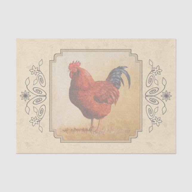 Papier Mousseline Rhode Island Red Rooster Yellow Arrière - plan (Recto)