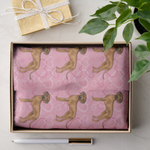 Papier Mousseline Rhodesian Ridgeback Chien Love Coeur Motif rose