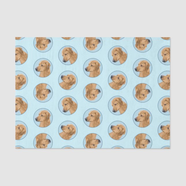 Papier Mousseline Rhodesian Ridgeback Peinture Red Wheaten Chien Art (Recto)