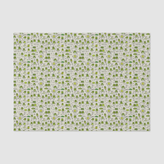 Papier Mousseline Ribbit de grenouilles vertes Super (Recto)