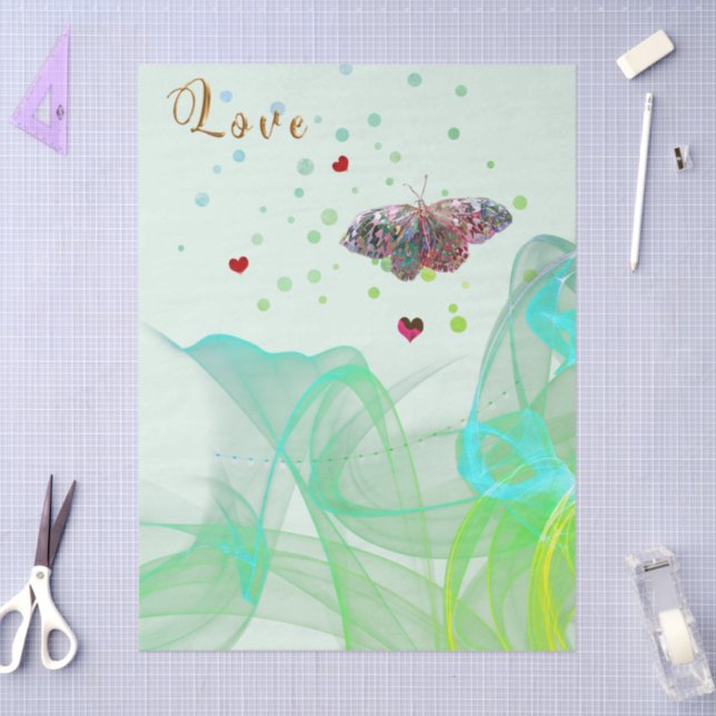 Papier Mousseline Rising Love Butterfly Tissue Paper (Artisanat)