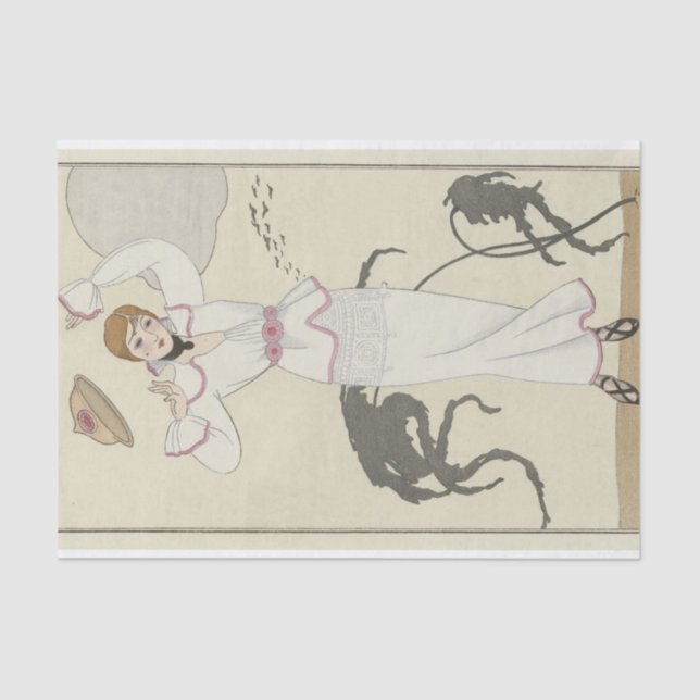 Papier Mousseline Robe de Drap Blank 1912 par George Barbier (Recto)