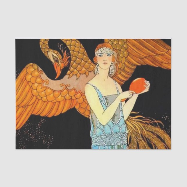Papier Mousseline « Robe de Soir » Art déco de George Barbier (Recto)