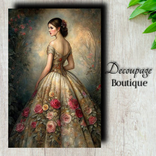Papier Mousseline Robe du jardin de roses découpage