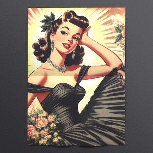 Papier Mousseline Robe noire mignonne Pin-up