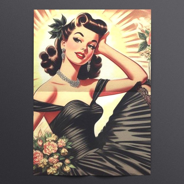 Papier Mousseline Robe noire mignonne Pin-up (Créateur téléchargé)