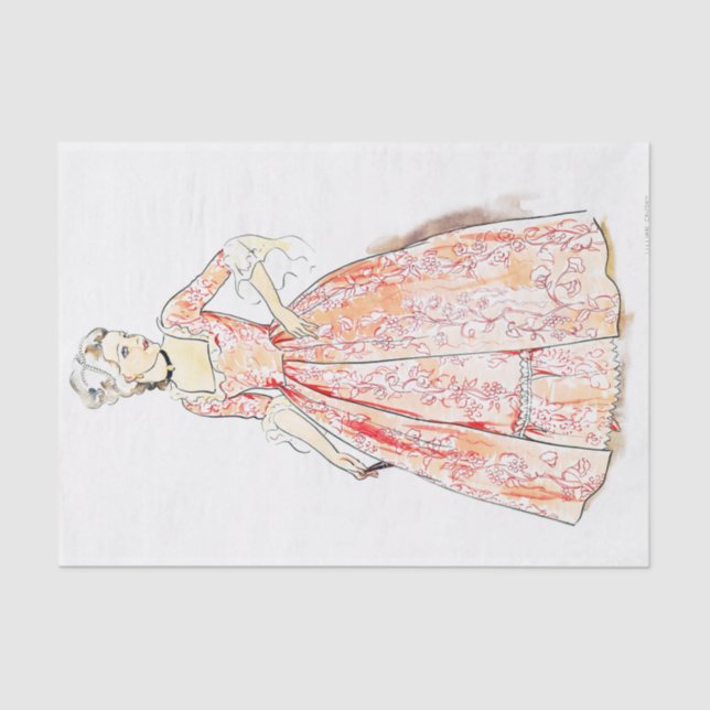 Papier Mousseline Robe vintage, Découpage (Recto)