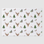 Papier Mousseline Robin Bird Woodland Stag Deer Winter watercolor<br><div class="desc">Robin watercolour painting by Monika Howarth tissue paper. Robin art,  snowflakes. Christmas gift. Cute robin pattern.</div>