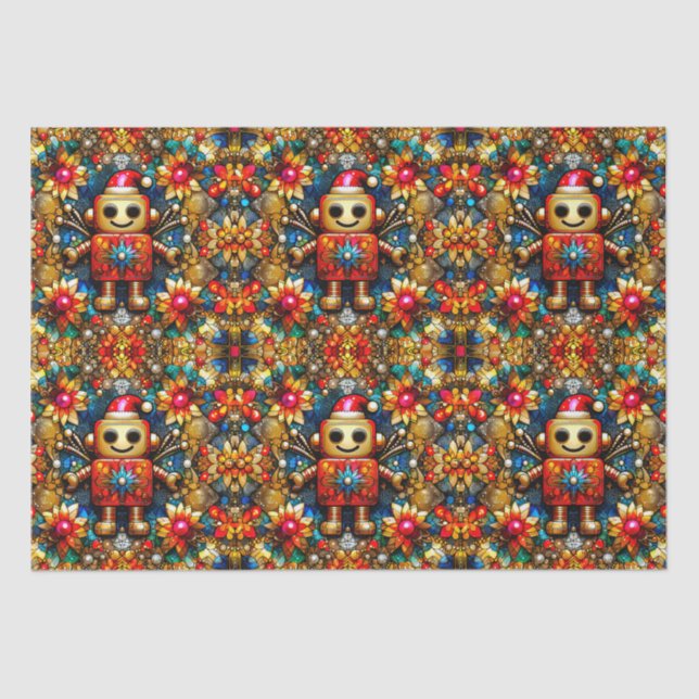 Papier Mousseline ~ Robot Christmas Wrapper ~ (Recto)