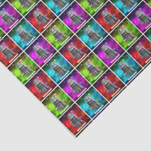 Papier Mousseline Robot de jouets multicolore galaxie rétro cool nom