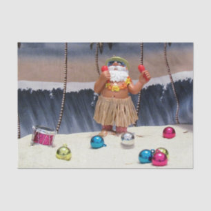 Papier Mousseline Rockin Beach Party Père Noël Tissu de Noël