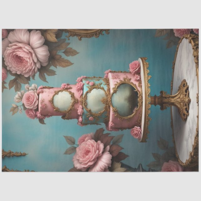 Papier Mousseline Rococo Gâteau Parisien 3 Découpage papier (Recto)