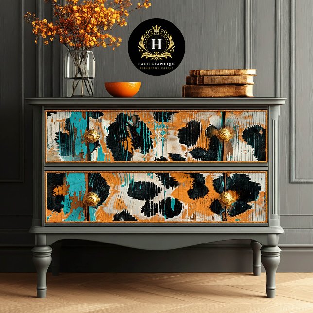 Papier Mousseline Rodeo Glam Turquoise Imprimé Léopard Découpage (Créateur téléchargé)