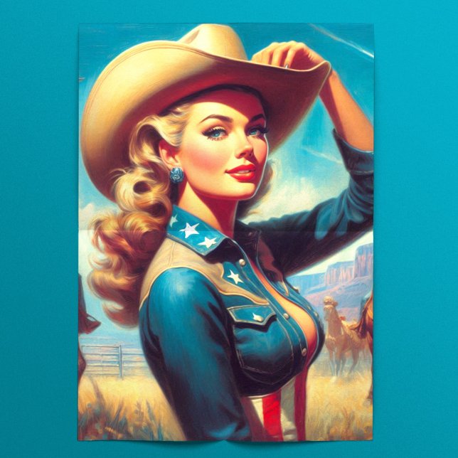 Papier Mousseline Rodeo Pin-up Vintage (Créateur téléchargé)