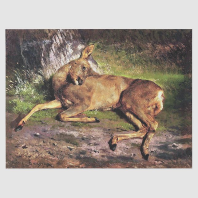 Papier Mousseline Roe Deer in the Forest (par Rosa Bonheur) (Recto)