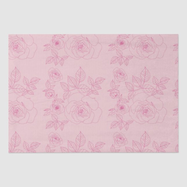 Papier Mousseline Roes rose (Recto)
