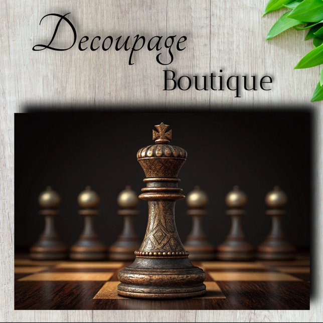 Papier Mousseline Roi d'échecs découpage (Chess King Decoupage Tissue Paper)