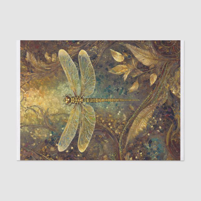 Papier Mousseline Roi d'été doré, Libellule arachnéenne (Recto)