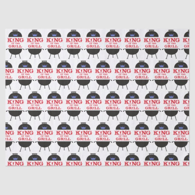 Papier Mousseline Roi Du Grill, Rouge Couronne Bleue (Recto)