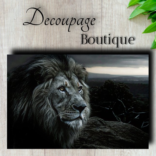 Papier Mousseline Roi Lion Crépuscule Découpage (Twilight Lion King Decoupage Tissue Paper)