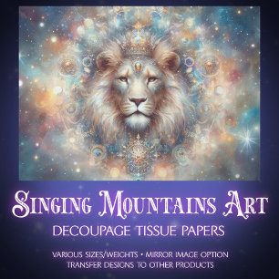 Papier Mousseline Roi Lion Découpage de Paysage de Rêve Cosmique