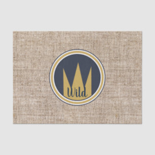 Papier Mousseline Roi Wild Thing Couronne Dorée Toile de Jute Fête d