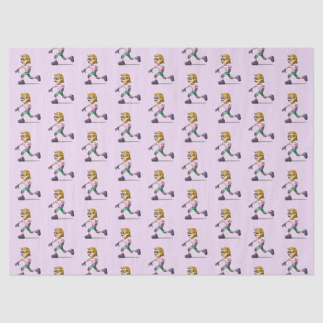 Papier Mousseline Roller Patineuse fille rose (Recto)