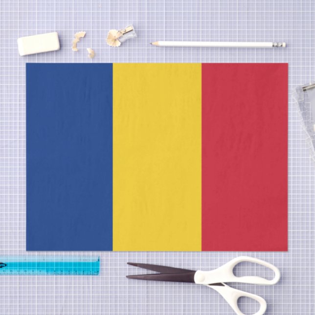 Papier Mousseline Romania tissue paper, Romanian Flag tissue paper (Artisanat)