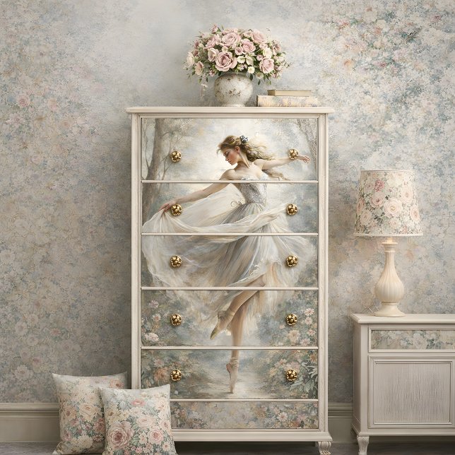 Papier Mousseline Romantique Ballerina Dance Forêt Découpage (Romantic Ballerina Dance Forest Decoupage Tissue Paper)