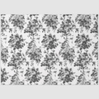 Romantique Vintage Rose-gris sur blanc