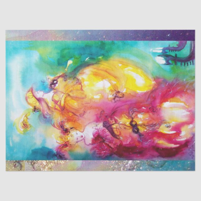 Papier Mousseline RONDO IN LAGOON, Dames en Masquerade Night Venice (Recto)