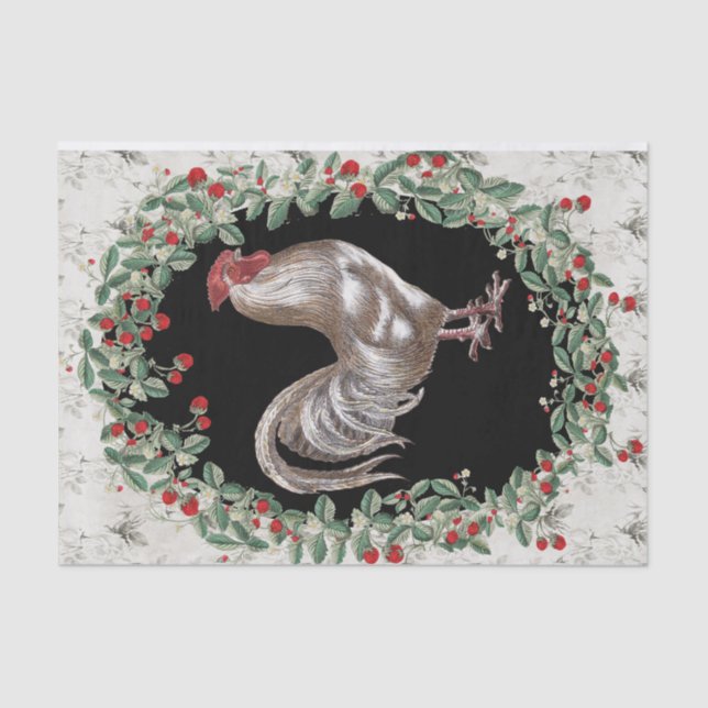 Papier Mousseline Rooster de fraises un (Recto)