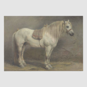 Papier Mousseline Rosa Bonheur   Cheval gris en stabilité