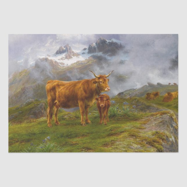 Papier Mousseline Rosa Bonheur | Highland Cattle (Recto)