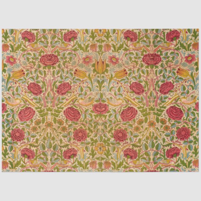 Papier Mousseline Rose, 1883 par William Morris (Recto)