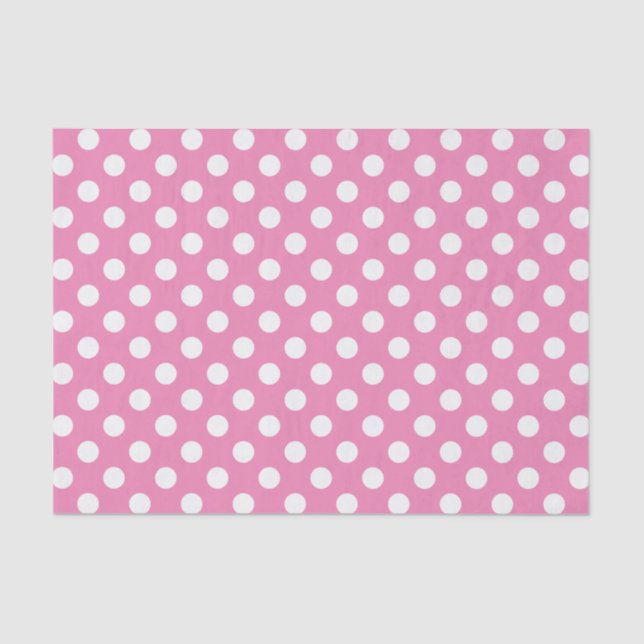 Papier Mousseline Rose à pois blancs  (Recto)