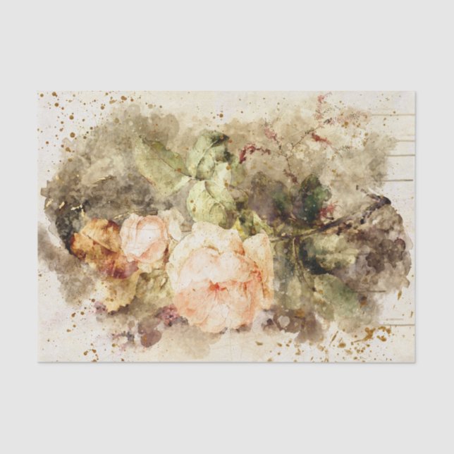 Papier Mousseline Rose aquarelle (Recto)