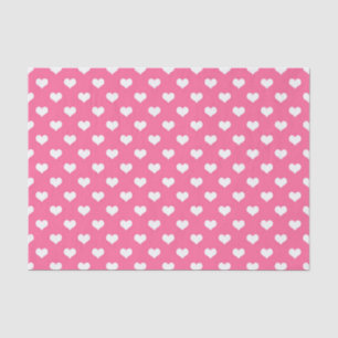 Papier Mousseline Rose Blanc amour Coeur Motif Design