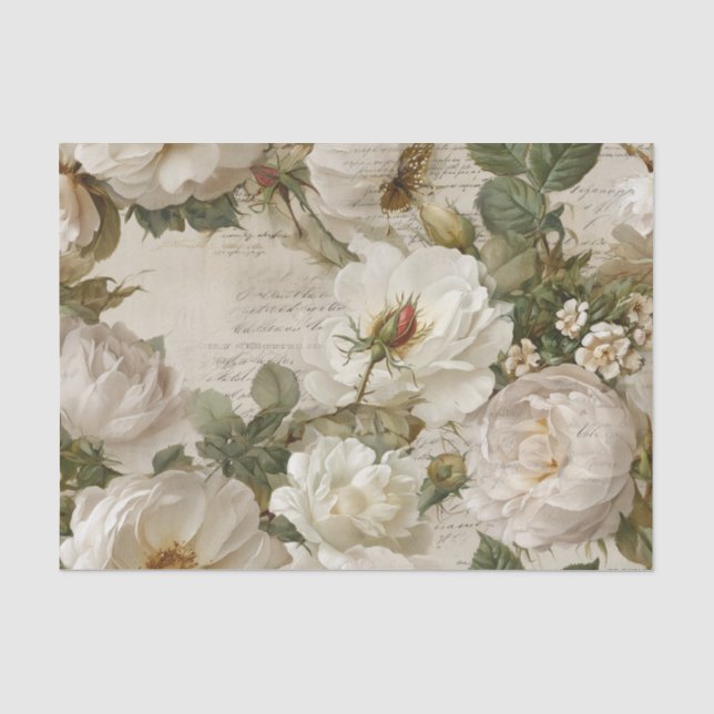 Papier Mousseline Rose Blanche Élégante (Recto)
