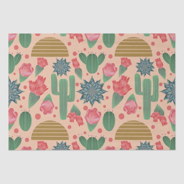 Papier Mousseline Rose bleu désert (Recto)