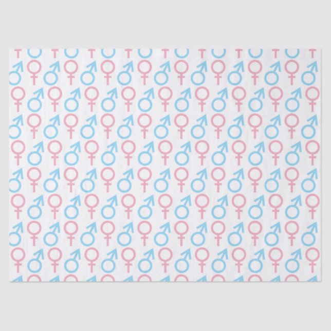 Papier Mousseline Rose bleu unisex motif sexe révéler tissu (Recto)