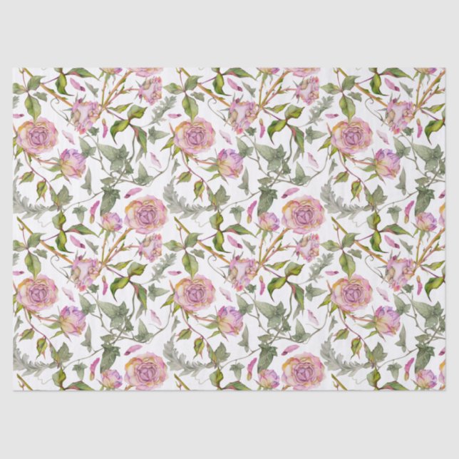 Papier Mousseline Rose Boho Découpe Rose Rose (Recto)