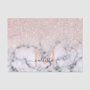 Papier Mousseline Rose brillant Parties scintillant or  Marbre Ombre