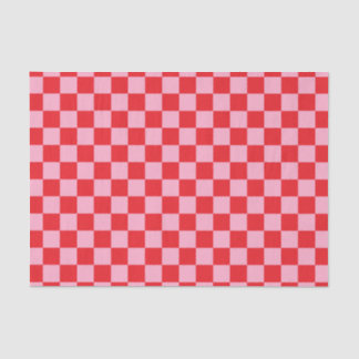 Papier Mousseline Rose Checkered et rouge