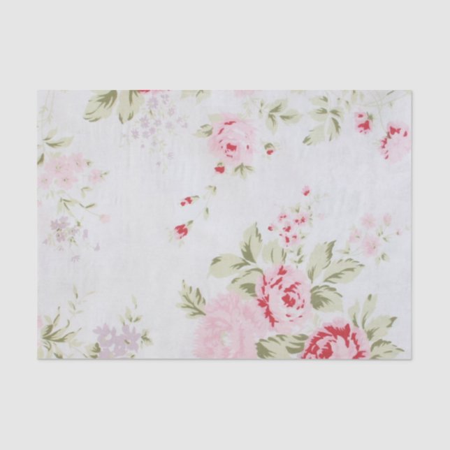 Papier Mousseline Rose chic minable floral (Recto)